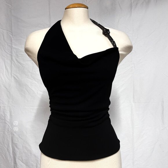 ZARA Black Embellished One Shoulder Top,  Size XS, NWT - Picture 1 of 7